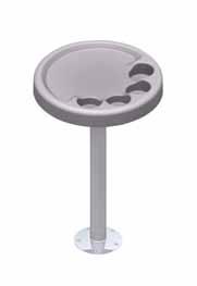 9 (150MM) Micro table with Twist-Lock base Micro is a convenient and sturdy cocktail table which suits most boat models. A tough ABS plastic top with cup holders.