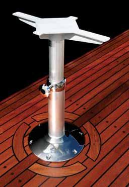 Table columns Table columns with Ø11.8 (300MM) base Table column with Ø11.8 (300MM) base and 360 swivel. Can be delivered with column thru-deck and not thru-deck.