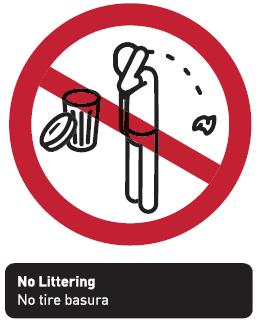 No Littering Do not throw items on