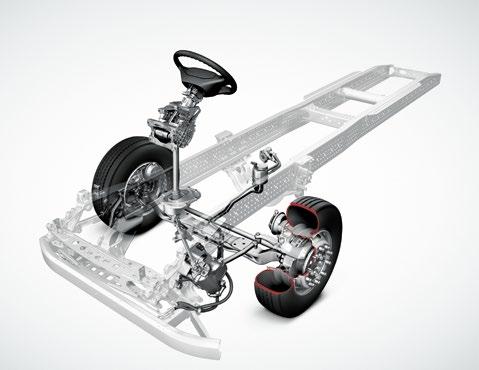 The innovative rear axle guide also plays a decisive role in the excellent handling: compared with a conventional wishbone, the connection points of the two trailing arms are positioned further