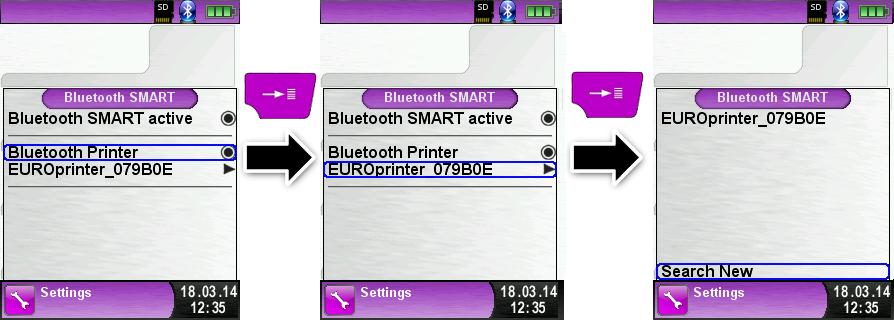 Activate the Bluetooth Smart in the BLUELYZ- ER ST Settings and on the printer.