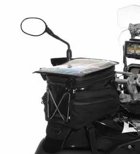 986 High-end tank bag for Triumph Tiger 800/ XC Made from Teflon-coated Cordura (water-repellent and dirt-resistant), this newly developed tank bag perfectly fits the shape of the tank and optimally