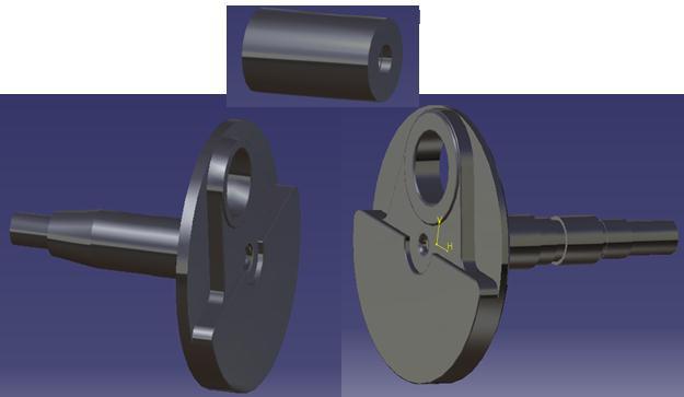 Dimensions of the crank webs, crankpin and bearing were calculated with the help of digital verneir caliper. Fig.