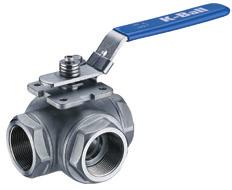Full and reduced bore R138 - HREE WAY MULI-POR BALL VALVE See page 11 With ISO 5211 top mounting plate Investment stainless