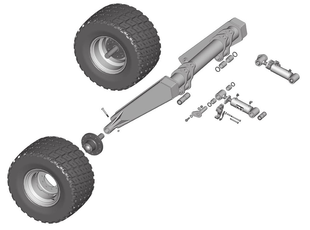 Wheel & Rockshaft Components Rockshaft & Wheel Components 7304 - Rockshaft Frame, Center wheel (1) 133136 - Wiper Seal, 3 OD (4) 117226 - Bushing, 3 OD x 2-1/2 (4) Wheel Nut/Bolt Torque Size lb.ft (N.