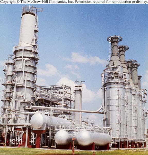 Oil Refinery Distillation purification, or separation, process in which a