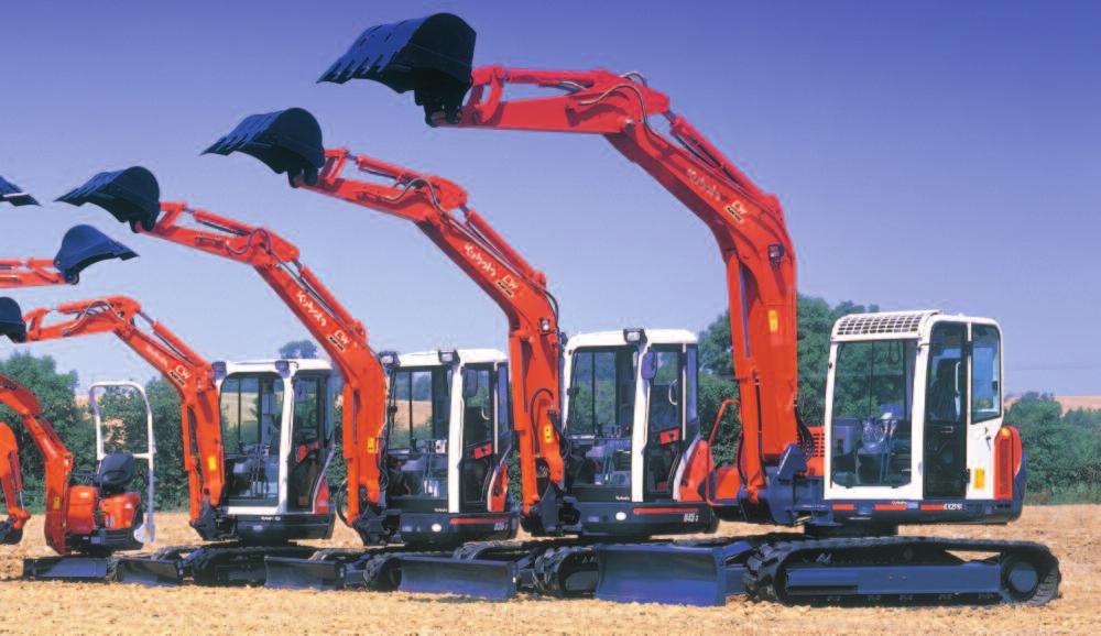 00' (long arm) Dedicated quick hitch Buckets - 12"/300mm, 18"/450mm, 24"/600mm + Ditching KX61-3 MINI EXCAVATOR (3.0t) Machine height - 2410mm/ 7.91' Overall width - 1400mm/ 4.