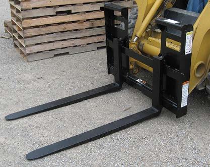 Skid Steer Pallet Forks Designed with the contractor in mind, these skid steer pallet forks are rated at 4,000 lbs. capacity.