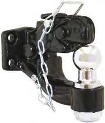 Pintle Accessories 31919 8-TON COMBINATION HITCH Drop forged. Black powder coat finish. Forged steel ball. Interchangeable hitch balls. Drawbar Eye Dimensions - 2-1/2" to 3" I.D. with 1/4" to 1-9/16" diameter section.
