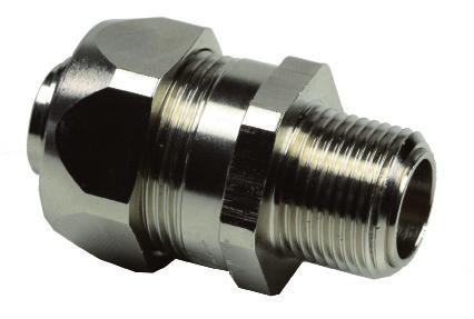 ATEX BXA AISI-316 Fittings NPT, IECEx-ATEX, cable-hose-fitting, stainless steel, AISI-316, barrier type Stainless Steel Type 316 fitting, has a five piece construction consisting of a gland nut,