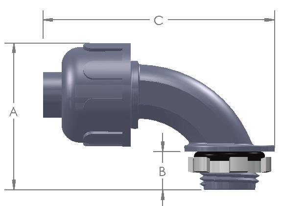 Fittings used with standard non-metallic Type B conduit for easy installation. Approved for both exposed and concealed locations. Rated for temperature ranges of -40 F to +212 F (-40 C to +100 C).