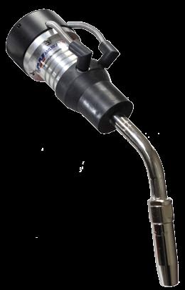 300/500 AMP AIR-COOLED QUICK CHANGE GOOSENECK DESIGN Heavy-duty, quick change durable gooseneck with thick-walled brass outer tube provides superior bend resistance in crash situa ons.