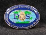 Blue and White Badge Round Diplomatic Security Agents Badge Pin in Blue and White Enamel,