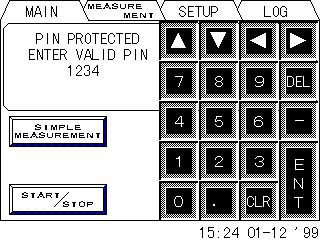 FIGURE 2.3 Start/Stop screen To Stop - In order, first press left stop key then press right stop key. FIGURE 2.
