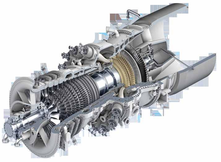 Turbine SGT6-5000F: Key features Four stage turbine with proven conventionally cast turbine alloys Low firing temperature for long service intervals