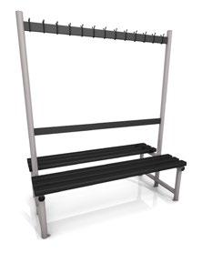 Fully Welded Frame Cloakroom Bench Double 1500