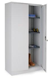 Weight Limit per Drawer Lockable, supplied with 2 keys Cupboard 1800 W915 x D400 x H1830mm Hinged Doors Includes 3