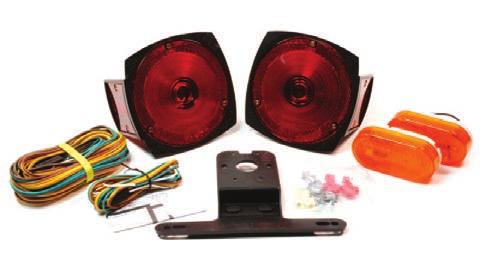 RV, Marine and Utility Trailer Lighting 83 Trailer Lighting Kit with clearance/marker Lamp 7-function tail lamps: stop/tail/turn, side/rear reflector clearance marker and license lamp Kit includes
