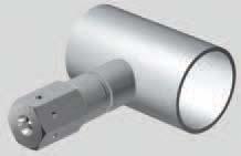 To enhance the protectiveness of a nozzle tip, the nozzle tip is designed so that the end of the nozzle