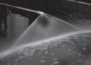 Flooding nozzles FL Series SPRAY CHARACTERISTICS: A wide, flat fan-shaped spray with low impact. The spray is deflected 75 away from the centerline of the pipe connection, as shown.