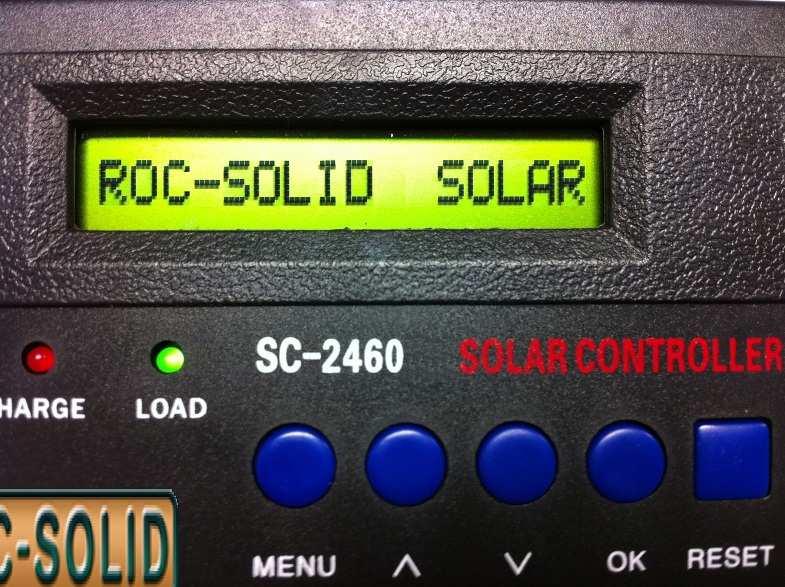 Operation of you CS series Solar Controller Immediately following the initial power-up, the screen will display the model number of the controller for a few seconds, then default to the main screen