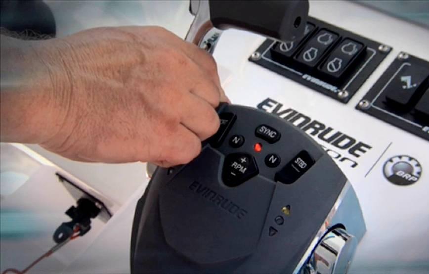 Synchronizing multiple engines while cruising can be a pain on old fashioned cable-operated mechanical controls. ICON controls have a SYNC button to do it automatically.