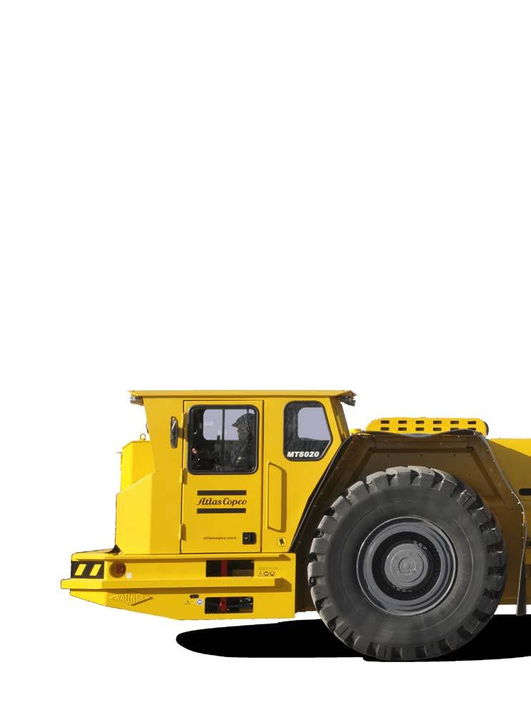 MINETRUCK MT5020 FAST, EFFICIENT UNDERGROUND HAULAGE MT5020 IS AN ARTICULATED UNDERGROUND TRUCK WITH 50 METRIC TONNES LOAD CAPACITY.