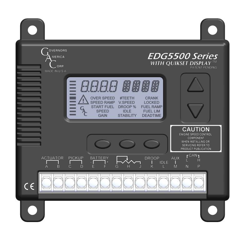 1 INTRODUCTION EDG5500 Electronic Digital Governor With Quikset Display GAC s EDG5500 digital governor is designed to regulate engine speed on diesel and gaseous-fueled engines.