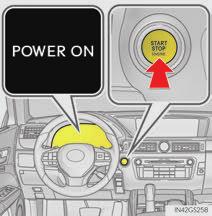 Stopping the engine 1 Stop the vehicle. Shift the shift lever to P. 3 Set the parking brake. ( P. 0) 4 Press the engine switch.