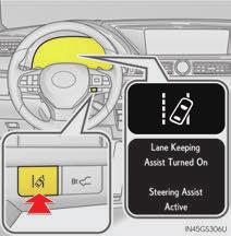 LKA (Lane-Keeping Assist) (if equipped) When driving on highways and freeways with white or yellow lines, this function alerts the driver when the vehicle might depart from its lane and provides