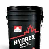 Available in grades 22, 32, 46, 68, 80 and 100. HYDREX MV HYDREX MV is recommended for heavy duty hydraulic applications operating at high pressures and in wide temperature range conditions.