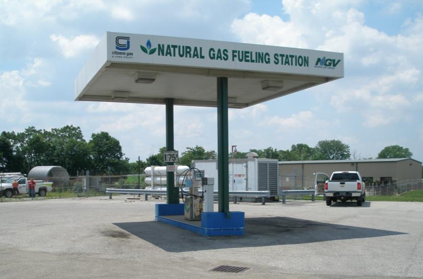 Liquefied Natural Gas (LNG) Made by lowering the temperature of CNG until it becomes a liquid.