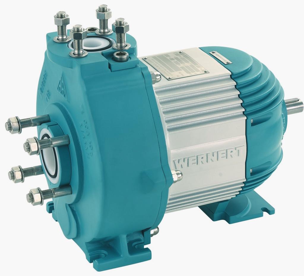 Standard plastic pump with magnetic coupling for