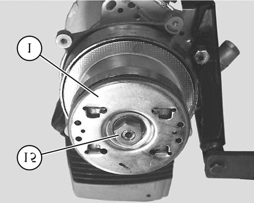 assembly with tool P/N 69142 69142 Drive pulley with governor Re-assembly the governor (see chapter on Governor assembly) - Fit the pulley/governor assembly (1) lining up the lining drive notches (6)