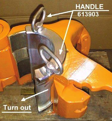 Handle 63903 Installing and removing the bushing General A bushing consists of two segments in the elevator body.
