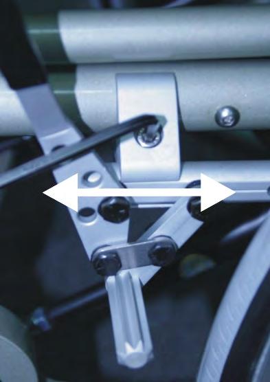 Loosen the socket head cap screw on the top of the clamp. Slide the mounting bar forward or backward and rotate it to the correct angle position.