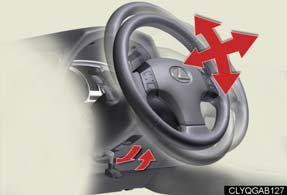 Steering Wheel Manually adjustable type To adjust the steering wheel, press the lever down and move the steering wheel to the desired