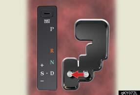 S mode allows the driver to select the shift range manually based on driving conditions. Shift the shift lever to S.