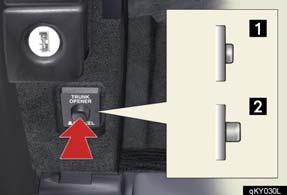 To disable the trunk opener, turn OFF the main switch in the glove box.