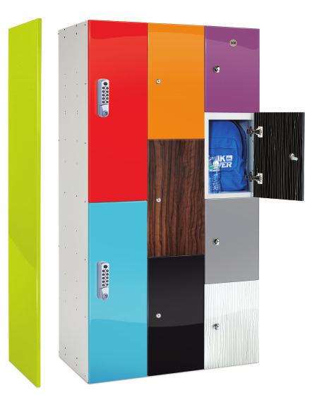 T INA ED COLOUR: SNOW WHITE MDF CORE DF CO M 18mm RE LAM These striking lockers add a new