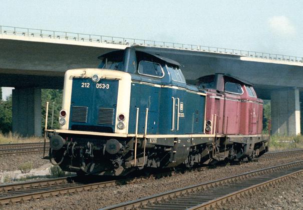German Federal Railroad (DB) The class V 100 diesel locomotives were developed in the Fifties initially as a replacement for the class 64 and 86 steam locomotives and were planned for light service