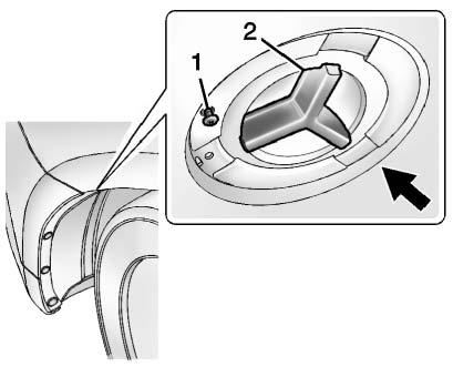 2. Remove screw (1) and turn access port cap (2) counterclockwise to remove. Vehicle Care 10-27 3.