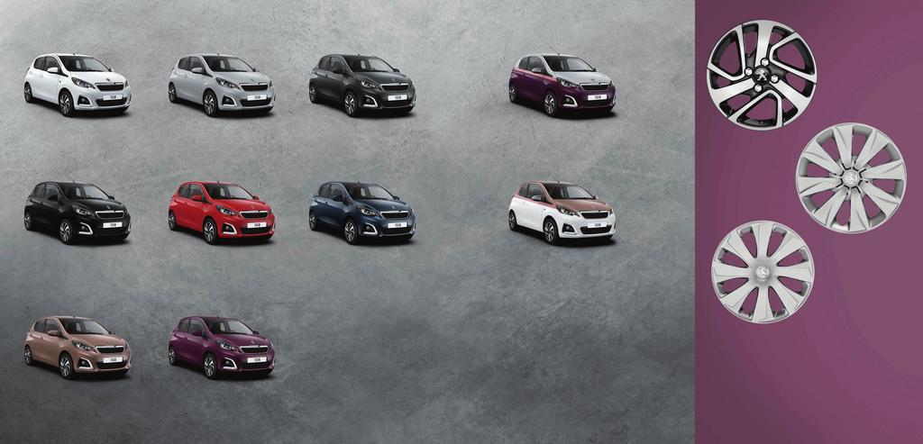 1 1 2 3 9 2 3 4 5 6 10 7 8 COLOURS The New Peugeot 108 is available in a range of colours, including two exclusive new colours: Aikinite and Purple Berry.