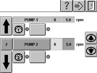 4 66 Operation Motor Switching On/Off Motor (Individual Enable) Pump 1 Key-to-line 1 bar rpm Only enabled motors can be switched on. Prerequisite: The system is ready for operation.