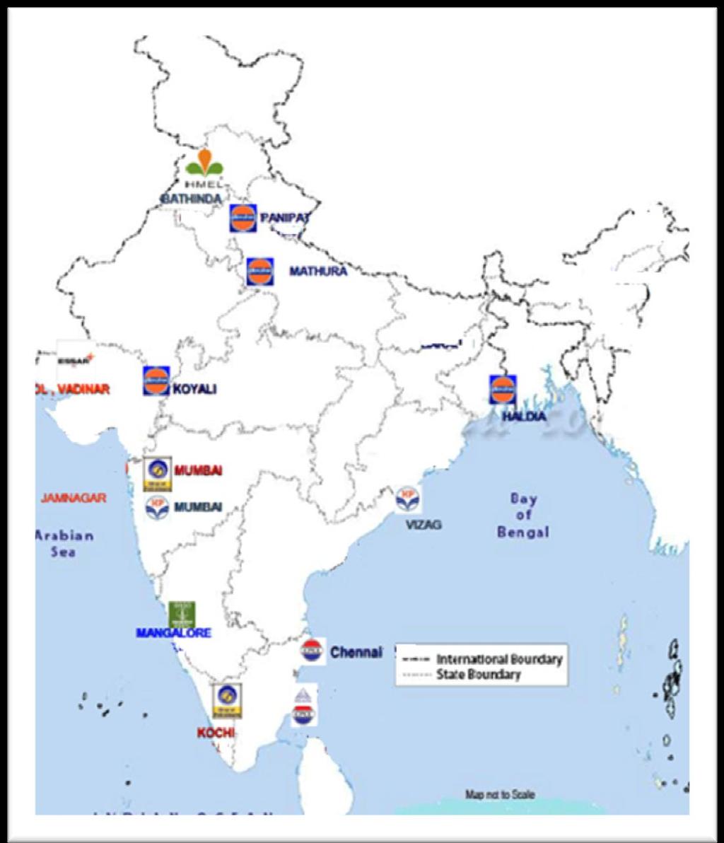 Bitumen Producing Refineries in India Public Sector Refineries IOCL 4 Locations BPCL 2 Locations HPCL 2 Locations MRPL 1