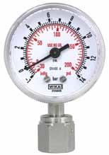 Bourdon Tube Pressure Gauges Ultra High Purity (UHP) Series Type 230.15 Mechanical Pressure Measurement WIKA Datasheet 230.