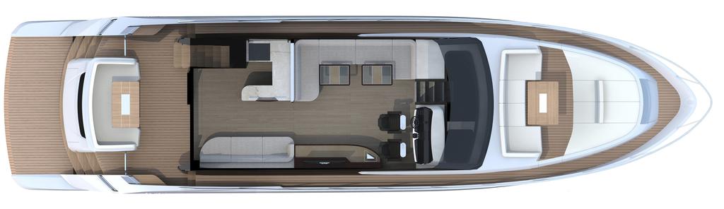 Flybridge with forward seating