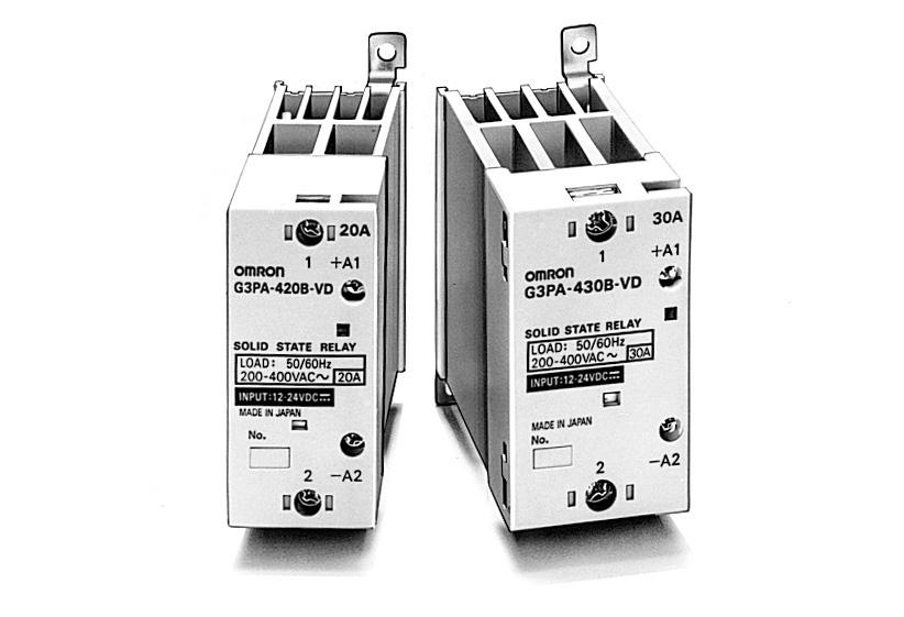 Solid State Relays Extremely Thin Relays Integrated with Heat Sinks Downsizing achieved through optimum design of heat sink. Mounting possible via screws or via DIN track.
