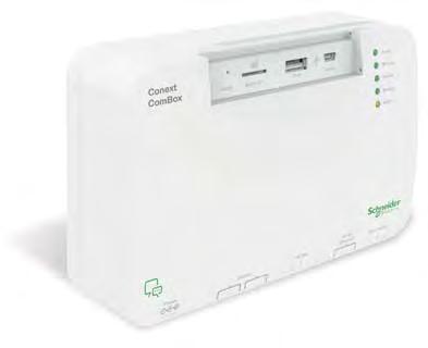 Grid-tie and off-grid backup PV solutions Conext ComBox communication device New remote monitoring from Schneider Electric Operators of Conext solar systems can now remotely
