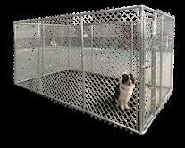 steel enclosure with 1 integrated gate and latch Quick and simple assembly, no tools required, Simply connect pins Welded steel mesh
